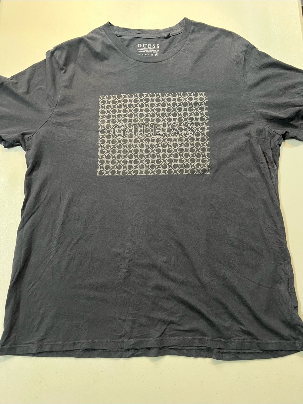 Guess Graphic T-Shirt Black Logo Tee Size XXL